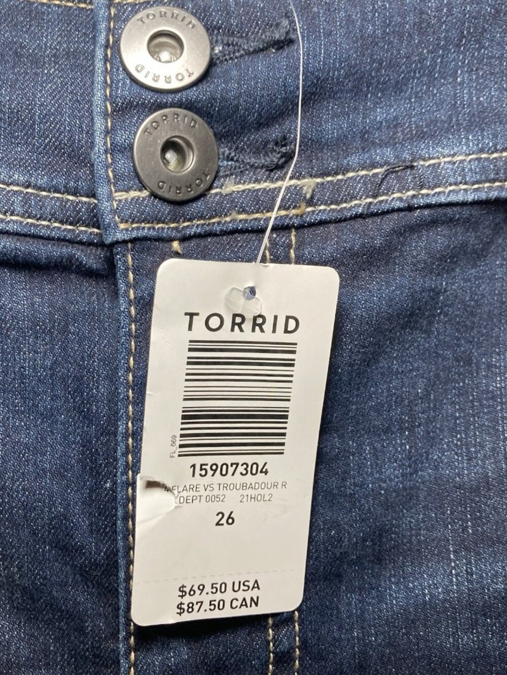 Torrid Women Feel The Fit Vintage Stretch Mid-Rise Flare Jean 26R New With Tag - Picture 2 of 7